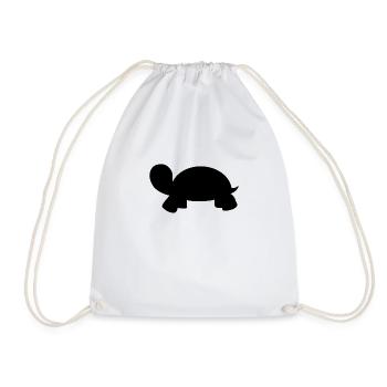 Turtle black - Drawstring Bag - white - Front