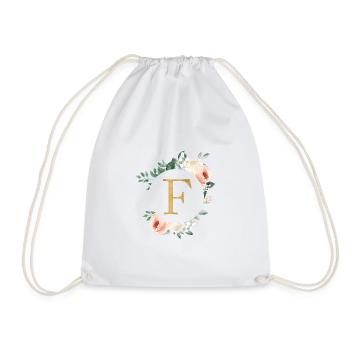 F Monogramme Vert, Pastel, Couronne - Sac de sport léger - blanc - Devant
