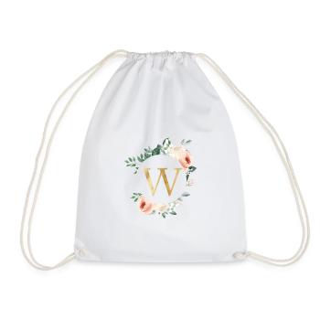 W Monogramme Vert, Pastel, Couronne - Sac de sport léger - blanc - Devant