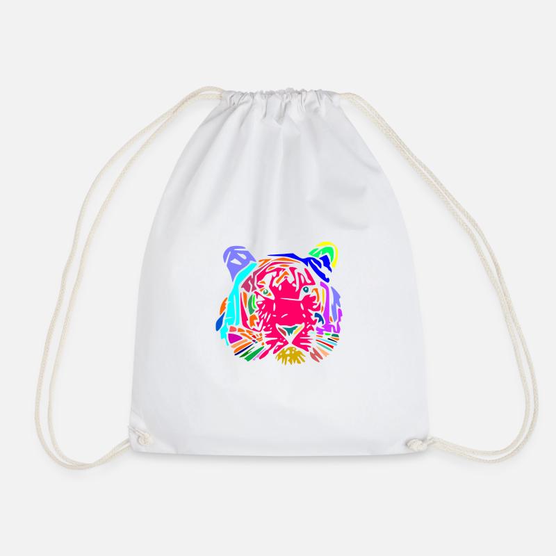 tigre multicolore - Sac de sport léger - blanc