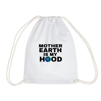 MOTHER EARTH IS MY HOOD (black) - Turnbeutel - Weiß - Vorne