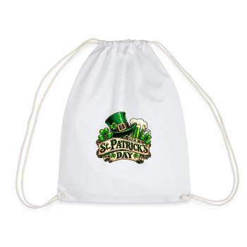 St Patrick's Day – Kleeblatt & Bier - Turnbeutel - Weiß - Vorne