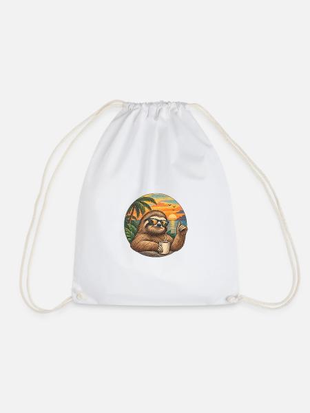 Sloth Sunset Chill Tee - Turnbeutel - Weiß