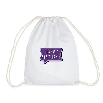 HAPPY BIRTHDAY. HAPPY BIRTHDAY. BIRTHDAY. - Drawstring Bag - white - Front
