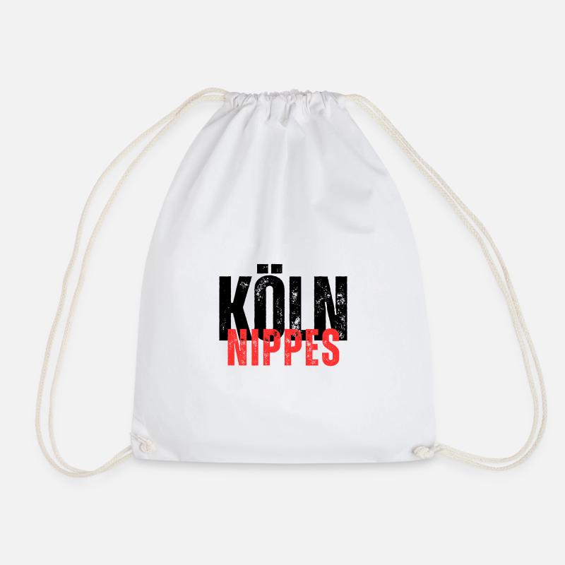 Köln Nippes schwarz-rote Schrift - Turnbeutel - Weiß