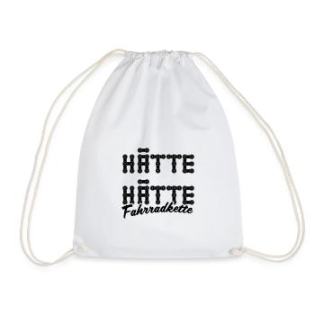 Hätte hätte Fahrrad Kette 08 - Turnbeutel - Weiß - Vorne