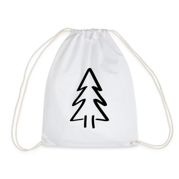 Tree Fir Tree Christmas Tree Christmas Tree - Drawstring Bag - white - Front