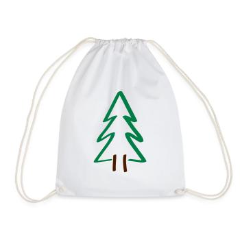 Tree Fir Christmas - Drawstring Bag - white - Front