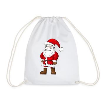 Weihnachtsmann - Turnbeutel - Weiß - Vorne