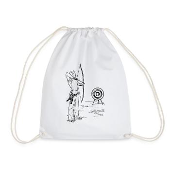 archery arrow bow crossbow target sports25 - Drawstring Bag - white - Front