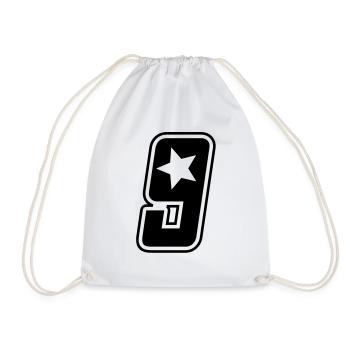 Number 9 - Drawstring Bag - white - Front
