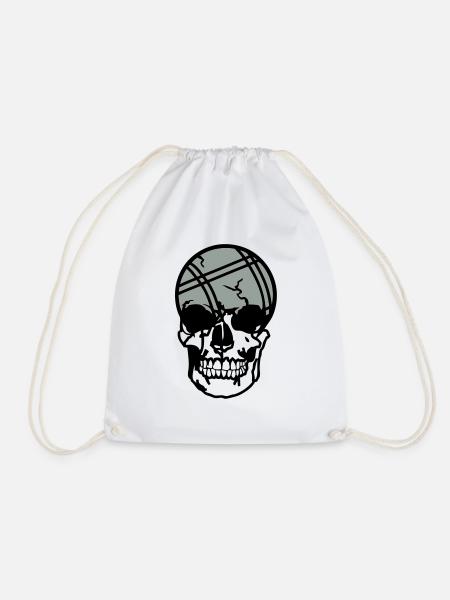 tete mort petanque boule dead skull11204 - Sac de sport léger - blanc