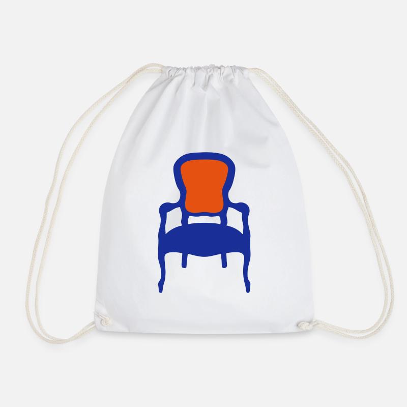 old chair chair 1 - Drawstring Bag - white