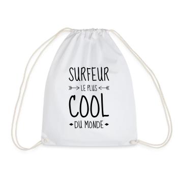 Surf / Surfing / Surfer / Surfen / Beach - Drawstring Bag - white - Front