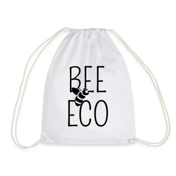Bee eco 💚 Ecology - Bee - Ecological - Drawstring Bag - white - Front