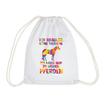 Reiten Pferd Reiter Geschenk - Turnbeutel - Weiß - Vorne
