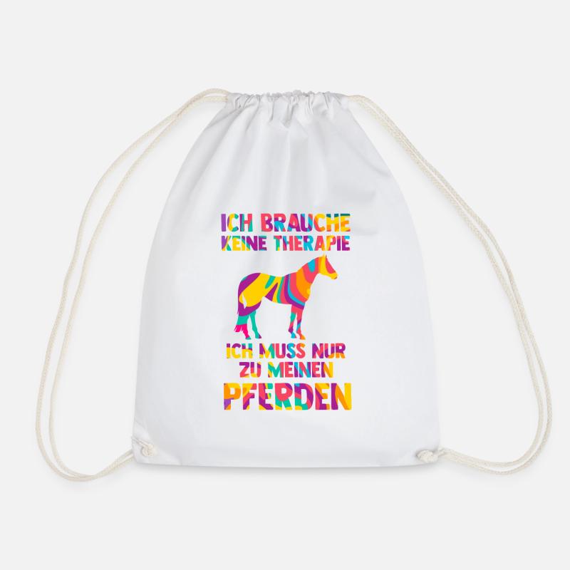 Reiten Pferd Reiter Geschenk - Turnbeutel - Weiß