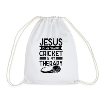 Jesus Cricket Therapy - Drawstring Bag - white - Front