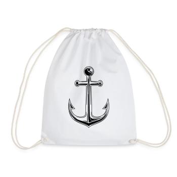 Anchor - Drawstring Bag - white - Front
