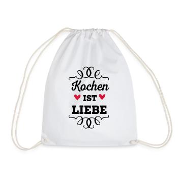 Kochen ist Liebe - Turnbeutel - Weiß - Vorne