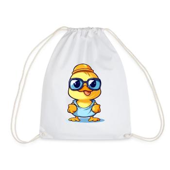 Clark the baby duck - Drawstring Bag - white - Front