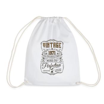 1971 vintage retro 70s legends are born birthday - Drawstring Bag - white - Front