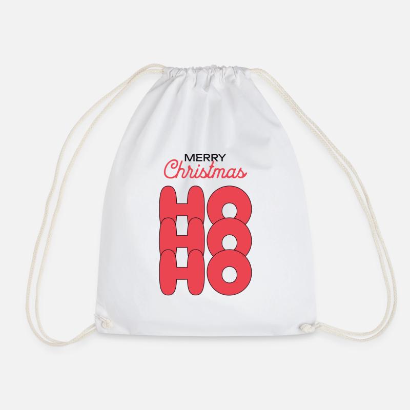 merry christmas hohoho - Drawstring Bag - white