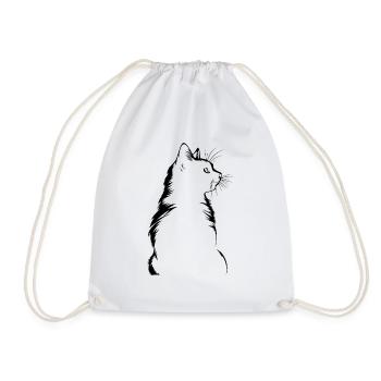Chat, Motif De Chat - Sac de sport léger - blanc - Devant