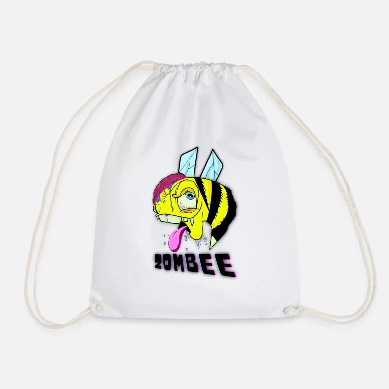 Biene „ZOMBEE“ Halloween - Turnbeutel - Weiß