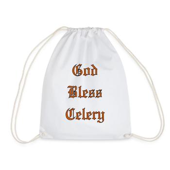 GodBlessCelery - Drawstring Bag - white - Front