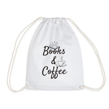 Books & coffee - Turnbeutel - Weiß - Vorne