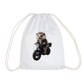 Hérisson motard - Sac de sport léger - blanc - Devant