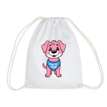 Adorable chiot rose debout - Sac de sport léger - blanc - Devant