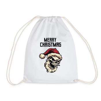 Crâne de Père Noël - Sac de sport léger - blanc - Devant
