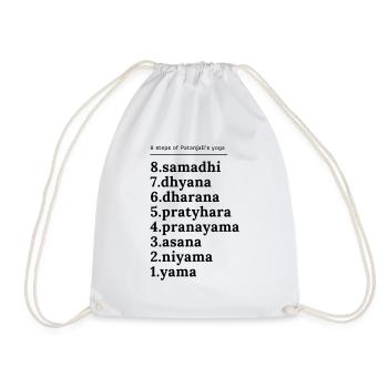 8 steps of Patanjali's yoga - Drawstring Bag - white - Front