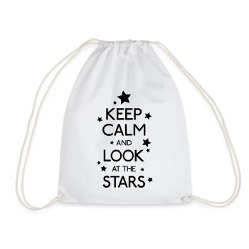 keep calm and look at the stars - Drawstring Bag - white - Front