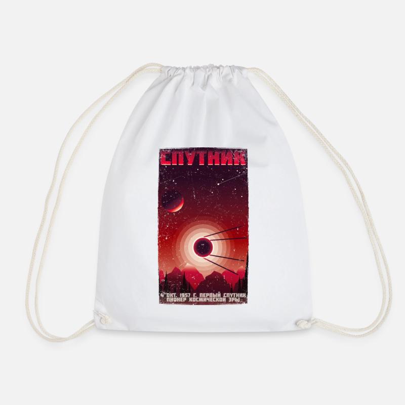 SPUTNIK Satellite Affiche vintage - Union soviétique - Sac de sport léger - blanc
