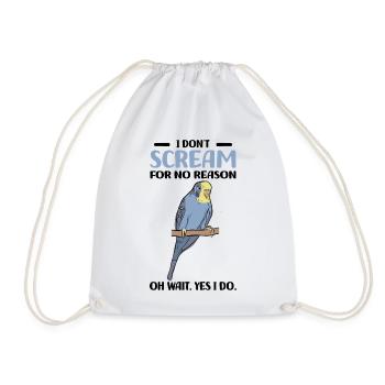 Perruche ondulée - Sac de sport léger - blanc - Devant