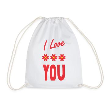 VALENTINSTAG. Junggesellinnenabschied. ICH LIEBE DICH. ICH LIEBE DICH. LIEBE - Turnbeutel - Weiß - Vorne