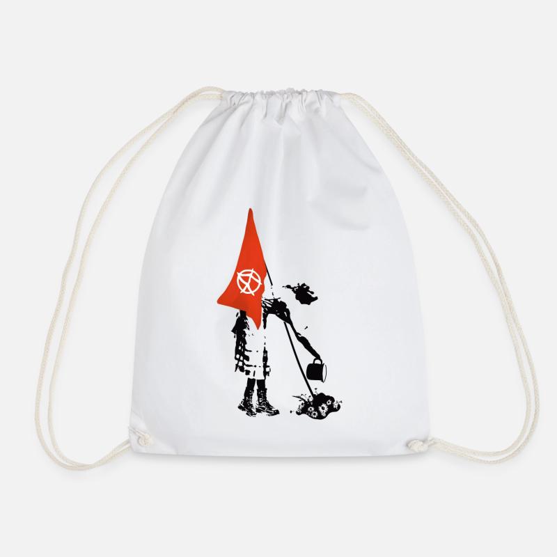 Flag Flag Anarchy - Punk Rebellion - Drawstring Bag - white