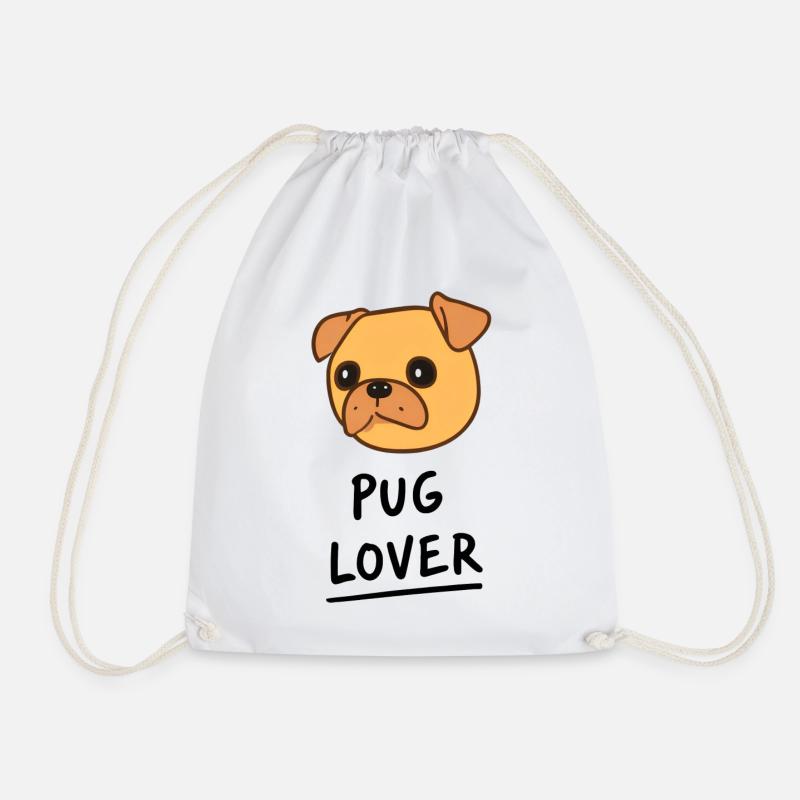 Pug Power: Show your love for Pug - Drawstring Bag - white