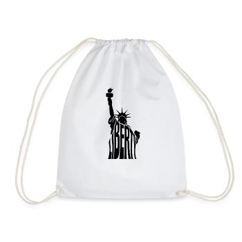 Statue of Liberty - Cool New York USA Logo - Drawstring Bag - white - Front