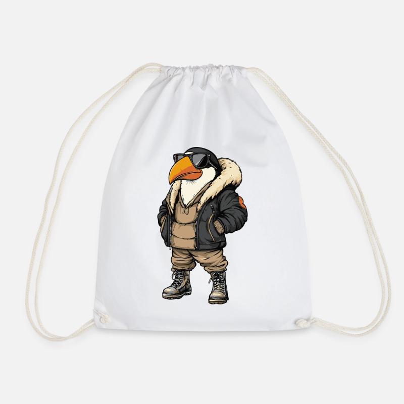 Tukan Vogel Cool Winter - Turnbeutel - Weiß