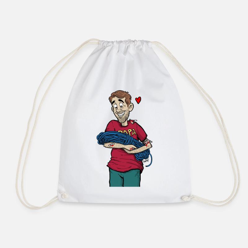 Papa_Climber - Drawstring Bag - white
