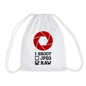 I Shoot Fotografie – Kamera Design für Fotografen - Turnbeutel - Weiß - Vorne