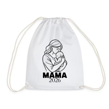 Mama 2026 - Minimalist Line Art Mutter - Turnbeutel - Weiß - Vorne