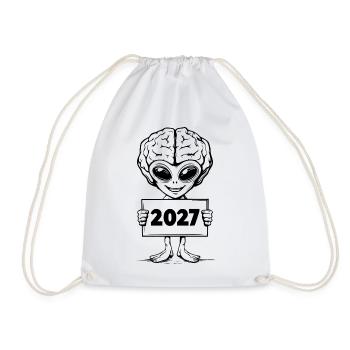 Alien with a brain - Drawstring Bag - white - Front