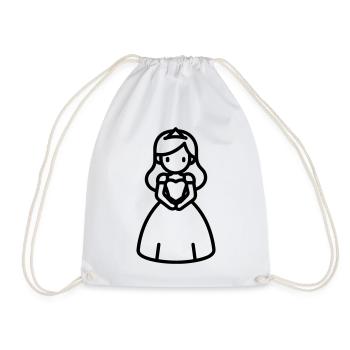 princess - Drawstring Bag - white - Front