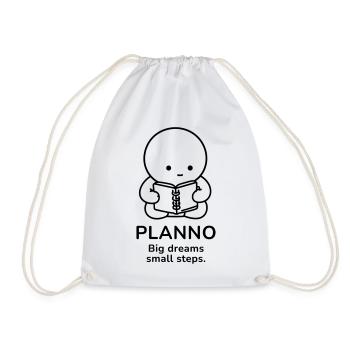 Planno – Big Dreams, Small Steps | Motivation - Turnbeutel - Weiß - Vorne