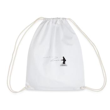 Motif Fly fishing, Fly-fishing - Drawstring Bag - white - Front
